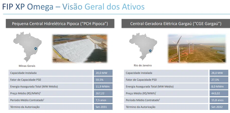 visão geral dos ativos FIP Xp Ômega