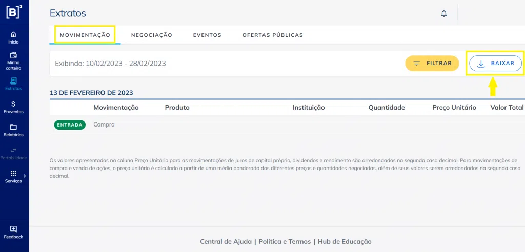 Como emitir meu extrato na B3? Veja passo a passo