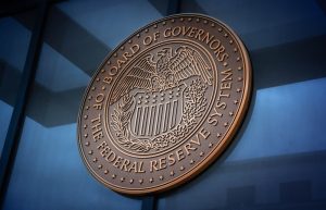 Brasão do logo do Federal Reserve, o banco central americano