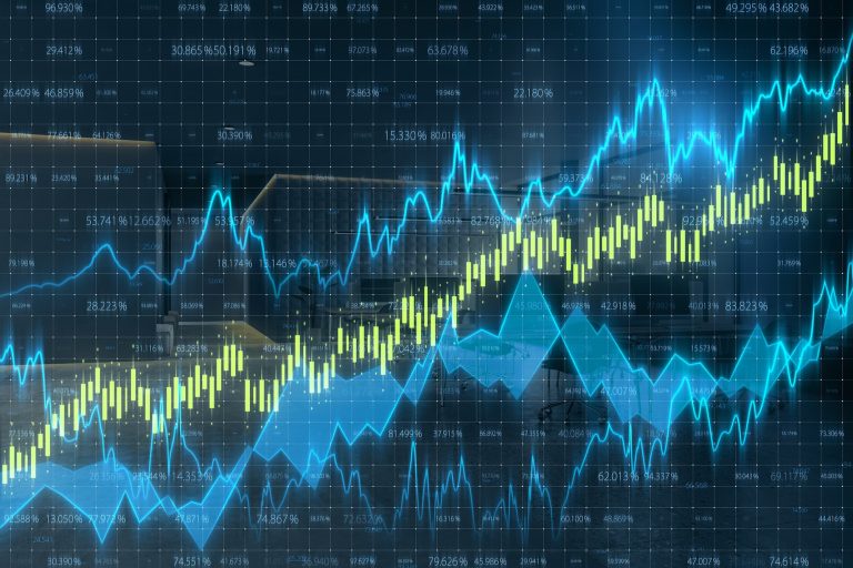 imagem mostra um gráfico com informações da bolsa de valores
