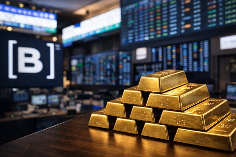 Ilustração editorial minimalista sobre ETF de ouro (OURO11) e diversificação