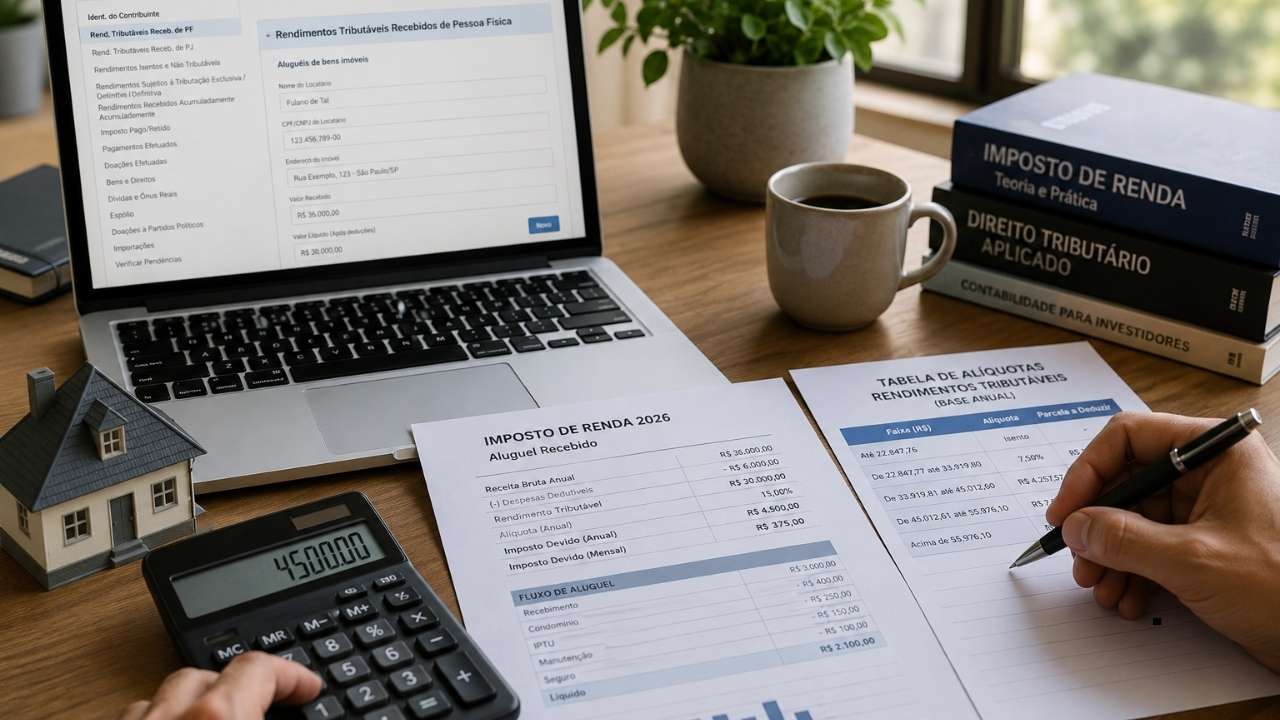 Declarar Aluguel Recebido no IR 2026 Guia com Simulações Reais e Tabela de Alíquotas