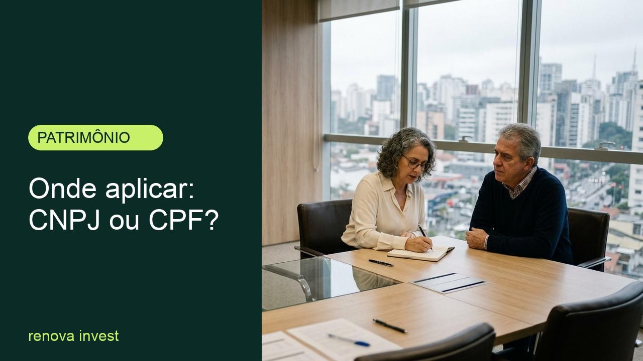Casal de investidores em reunião sobre investimentos para empresários em São Paulo